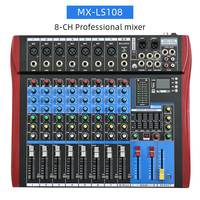 6 8 canaux de mixage numérique contrôleur dj/console audio mélangeur son haut-parleur mélangeur professionnel audio numérique alimenté mélangeur audio