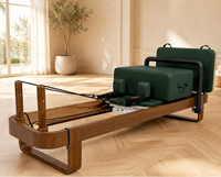 Reformer de Pilates de luxe en aluminium à rail complet avec système de cordes auto-rétractables, pieds robustes et solides