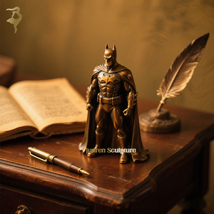 Collezione regalo di affari metallo Cast arti realistico piccolo ottone <span class=keywords><strong>Batman</strong></span> statue bronzo <span class=keywords><strong>Batman</strong></span> statuette con Base in marmo - Product Image 2
