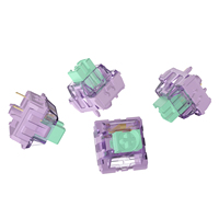 Interrupteurs linéaires DUROCK Lupine 62g à ressort long 2 étapes, pointe croisée dorée pré-lubrifiée, tige longue SMD 5 broches pour claviers mécaniques