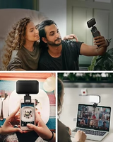 Lampe LED pour selfie pour téléphone portable/tablette, température de couleur réglable (2800K-6000K), protection des yeux, alimentée par batterie, mini portable
