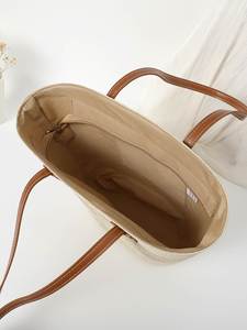 Hot Selling Seaside Summer Holiday Straw Tote <b>Bag</b> <b>Hat</b> Set 2 Pcs Zipper Closure Travel Women Handmade Woven Beach <b>Bag</b> - Product Image 6