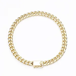 Pulsera de eslabones de diamante para hombre, Brazalete de eslabones cubanos de hiphop, chapado en oro real de 14K