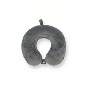 Cuscino da viaggio Ilan grigio scuro in memory foam con supporto per il collo per aereo, auto, autobus - Product Image 2