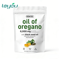 Aceite de Orégano de Marca Privada, Cápsulas Blandas de Aceite de Semilla Negra |   Fórmula Personalizada de Carvacrol y Timocinona |   Vitaminas OEM/ODM para Mejorar la Salud