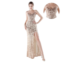 33881 #   Robe de soirée cintrée à sequins et perles, style industriel lourd, nouvelle collection 2026, pour le commerce extérieur