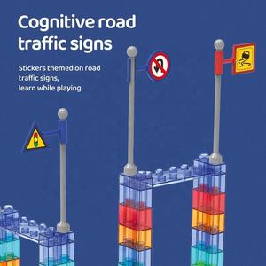 Gadget 2024 nueva llegada 384 Uds. Juguete de carrera de mármol Juguetes Baratos color pista de carreras coche luz gran bloque de construcción magnético - Product Image 5