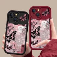 Étuis de téléphone portable papillons de luxe pour Iphone 17 Air 16 15 Plus Pro Max 14 13 12 11 X XS XR couverture arrière de protection antichoc
