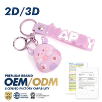 MOQ 3000 pièces, porte-clés en silicone 3D lumineux personnalisé OEM, animaux de dessin animé lumineux en PVC, breloque de sac, accessoires