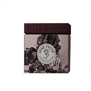 Coffret Cadeau Parfum Prune Profonde, Emballage Rigide de Luxe en Papier avec Logo Doré et Fenêtre Ronde - Product Image 1