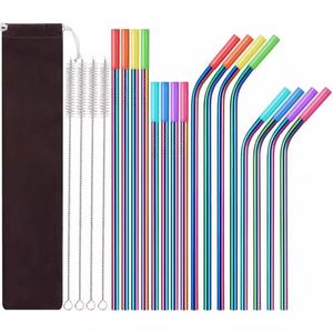Eco-friendly Reusable Metal Logo 304 Stainless Steel <b>Straw</b> with Bag Customized Free Sample Bar Accessories - Product Image 2