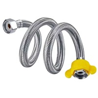 Tuyau d'alimentation d'eau durable en acier inoxydable tressé avec raccord en laiton pour évier de cuisine
