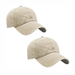 Vente en gros de casquettes de baseball rétro en coton vintage, ajustables, non structurées, de couleur unie, personnalisées, délavées - Product Image 1