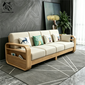 Proveedor chino, mejor precio, OEM, ODM, gran stock, sofás tapizados ecológicos, muebles modernos para sala de estar, sofá moderno de madera. - Product Image 1