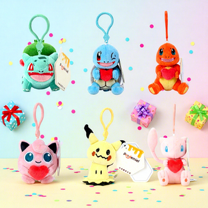35 modèles de porte-clés en peluche en coton PP doux, figurine Pikachu, jouet mignon, petit pendentif de poupée esprit - Product Image 2