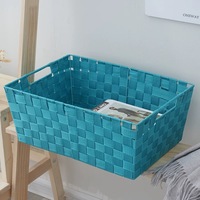 Panier de rangement en tissu organisateur de ruban de glace en nylon tissé à la main moderne simple