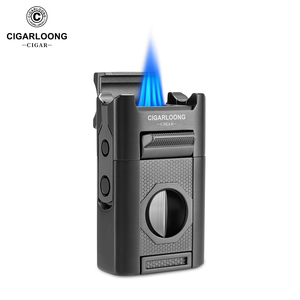 Encendedor multifuncional CIGARLOONG, encendedor de cigarros de cuarta llama a prueba de viento, cortador 5 en 1 V, juego de regalo de negocios personalizado - Product Image 1