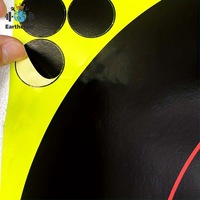 Cibles de tir réactives autocollantes grand format 17*17 pouces, vert fluorescent à l'impact, papier facile à utiliser pour les stands de tir