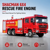 Camion de pompiers SHACMAN 12000L à double cabine avec pompe à incendie pour la lutte contre les incendies industriels, camion de pompier de grande capacité et robuste