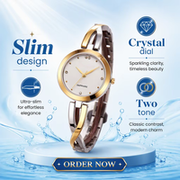 Jam Tangan Wanita Model Gelang Kecil Bahan Stainless Steel dengan Mesin Citizen Tahan Air untuk Pergelangan Tangan Kecil