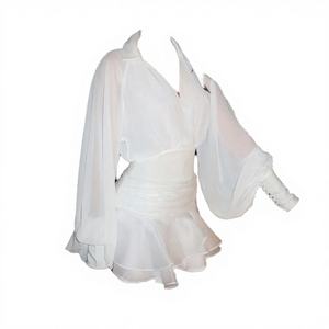 เสื้อผ้าแฟชั่นขายส่งบูติกประจำฤดูร้อนปี 2025 ดีไซน์ใหม่ ระบายอากาศได้ดี สวยสง่า เรียบหรู คอวี แขนทรงโคมหวานๆ เอวสูง ช่วยให้ดูผอมเพรียว - Product Image 4