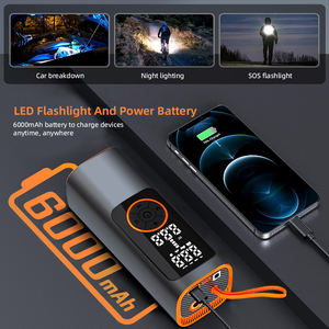 新しいコードレスポータブル自動タイヤポンプデジタルミニカーエアポンプ6000mAh電動インフレータ車用オートバイバイクボールタイヤ - Product Image 3