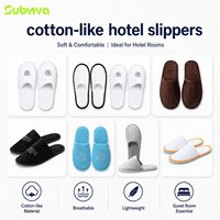 Chaussons d'hôtel personnalisés en peluche douce, en tissu type coton, jetables, pour hôtel, spa, hôtellerie