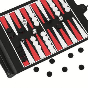 Pu Leather Strategy Game Roll up <b>Board</b> Games Portable Travel <b>Backgammon</b> for Companion - Product Image 5