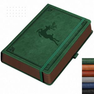 Custom Leather Hardcover <b>Diary</b> <b>Notebook</b> with Elastic Band A5 Size Printed Design 100 Sheets Ruled Dotted Pages for Writing - Product Image 1