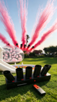 Déclencheur personnalisable pour fontaine froide pyrotechnique, en forme d'éventail, avec fumée colorée, pour mariage, célébration en extérieur, révélation du sexe