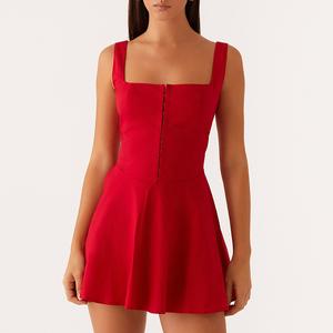 Produttore personalizzato di alta qualità Casual senza maniche gonne vestito Roupas Femininas Da <span class=keywords><strong>Moda</strong></span> elegante Mini abito per le donne - Product Image 1
