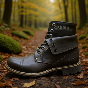 Botte décontractée en cuir vieilli Caribu 210, imperméable et légère, doublure en cuir véritable, utilisation en hiver et en automne, antidérapante pour la randonnée - Product Image 2