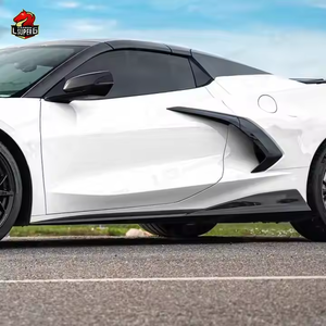 Bodykit noir brillant pour Chevrolet <span class=keywords><strong>Corvette</strong></span> C8 Diffuseurs avant arrière Jupes latérales Installation de trou de voiture d'origine - Product Image 6