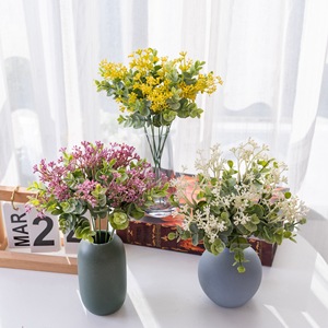 ดอกยูคาลิปตัสประดิษฐ์ CallaFloral ทำจาก PVC ยางนิ่ม ก้านเดี่ยว สำหรับตกแต่งงานแต่งงานและบ้าน สีขาวบริสุทธิ์ สีม่วงอ่อน - Product Image 1