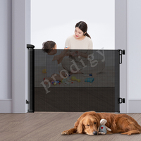 Barrière de sécurité rétractable PRODIGY pour enfants et chiens - Maille PVC + ABS, installation sans perçage, multifonction, largeur 140 cm, testée pour bébés