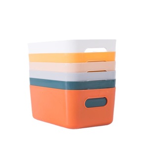 <b>Plastic</b> Storage Bins Rectangle 21x14x8cm Stackable Minimalist Design For Living Room Neatening Storage - Product Image 3