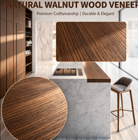 Meubles de cuisine européens modernes en placage de noyer naturel, ensemble d'armoires de cuisine sur mesure, design d'îlot, solutions de rangement intelligentes