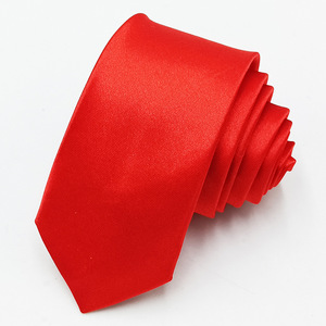 Yiqun Silk Bright Face Color sólido Hombres <span class=keywords><strong>y</strong></span> mujeres Formal Business Red Black Tie Hand Type 5/8cm - Product Image 4