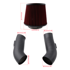 Sistema de Admisión de Aire Frío de Aluminio AOSU para M5 M6 F10 F11 F12 F13 S63TU 4.4L Twin Turbo V8 AIM106-BK-RD Negro + Rojo (2012-2018) - Product Image 6