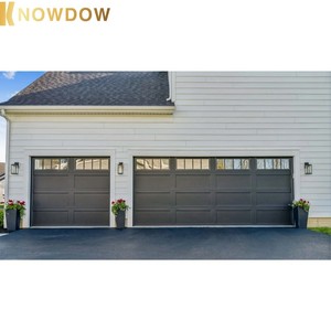 Conception <span class=keywords><strong>de</strong></span> <span class=keywords><strong>porte</strong></span> <span class=keywords><strong>de</strong></span> <span class=keywords><strong>garage</strong></span> personnalisée KNOWDOW pour les maisons, panneau métallique contemporain <span class=keywords><strong>avec</strong></span> finition imitation bois, intégration <span class=keywords><strong>de</strong></span> moteur automatique - Product Image 5