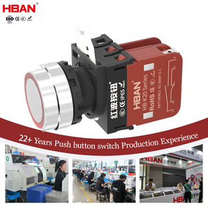 <span class=keywords><strong>Interrupteur</strong></span> à bouton-poussoir HBAN IP65 étanche 22 mm Nouveauté en plastique ABS Anneau LED à verrouillage Momentané 10A Contrôle industriel - Product Image 1