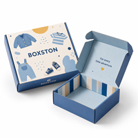 Boîte d'emballage pour vêtements pour enfants haut de gamme, imperméable, personnalisée, en matériaux recyclés, avec doublure en éponge, impression couleur, boîte en carton ondulé pour chaussettes