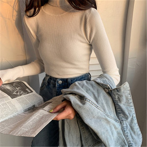 Maglione da <span class=keywords><strong>Donna</strong></span> a Collo Alto, Pullover in <span class=keywords><strong>Cotone</strong></span> Lavorato a Maglia per Ragazze L0271/1 - Product Image 5