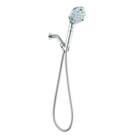 Douche à main avec support de tuyau et filtre en coton PP argenté ABS, 11 réglages de pulvérisation, populaire en Amérique