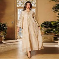 Robe de Dubaï et du Maroc Ornée et Colorée Jellaba Soudanaise Abaya Robe Arabe Fleurie de Turquie Jellabas Indiennes pour Femme