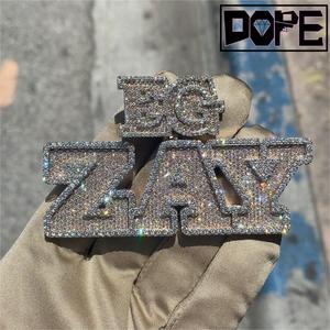 Iced Out Custom Moissanite <strong>Pendants</strong> Charms <strong>Bail</strong> 925 Silver Full Setting Custom Letter Moissanite <strong>Pendant</strong>