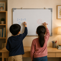 Tableau blanc double face mural en métal pour messages et marqueurs, idéal pour salles de classe, étudiants et enfants (vente en gros)
