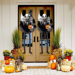 <span class=keywords><strong>Halloween</strong></span> Horror puntelli festa di festa <span class=keywords><strong>scheletro</strong></span> spaventoso ghirlanda di zucca decorativa porta d'ingresso appesa ghirlanda di <span class=keywords><strong>Halloween</strong></span> - Product Image 3