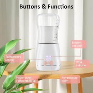Nouveau chauffe-biberon portable 8000mAh, chauffe-biberon sans fil, chauffe-biberon de voyage commercial pour bébé avec écran numérique - Product Image 5