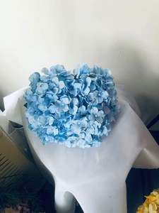 Q-1466 Vente en gros de fleurs artificielles d'hortensia bordeaux à grandes têtes, et de buissons d'hortensia bleus - Product Image 5